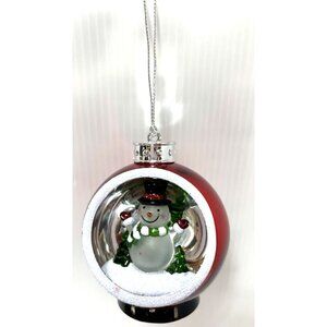 LED Colour Christmas Bauble Ornament Snowman Inside Holiday Decor Xmas